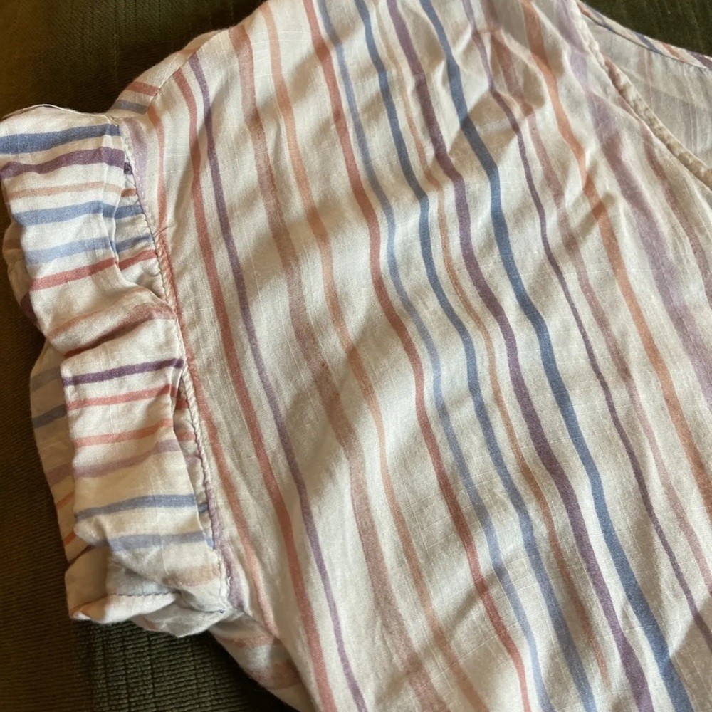 Anthropologie Cloth & Stone Stripe Tie Front Top